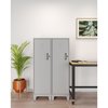 Space Solutions 53.38 in.H 4 Shelf Storage Locker Cabinet, Fully Assembled, 3 in. Riser Legs, Arctic Silver 25227